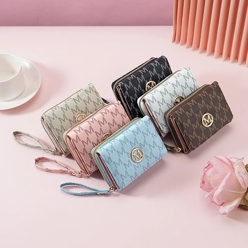 Women Bags Daily Use - Portemonnee met drievoudige rits en letterpatroon,
