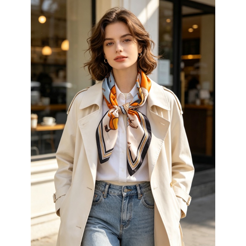 Women'S Retro Bags - Luxe 100% MULBERRY ZIJDE Vierkante Sjaal