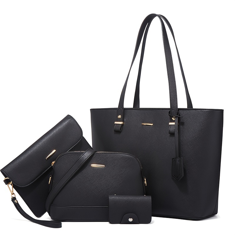 Women'S Retro Bags - 4 stuks mode damestassensets effen kleur