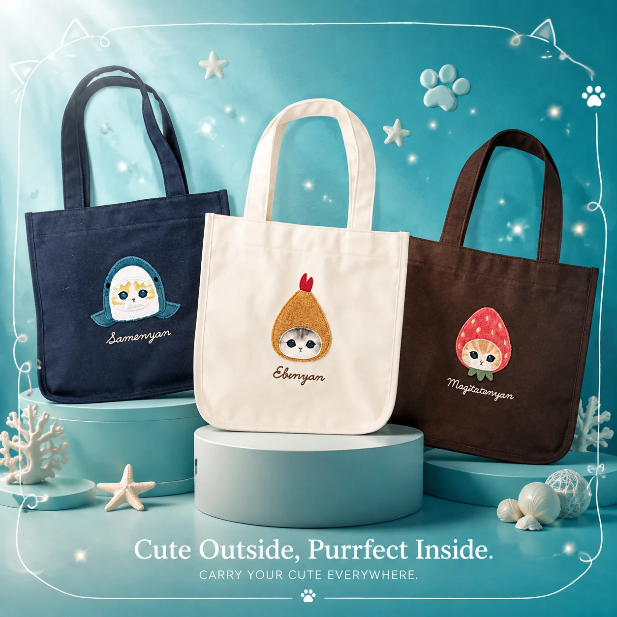 Women Bags Daily Use - Japanse Mofusand-stijl nieuwe schattige haaienkat cartoon